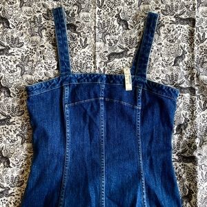 NWT Madewell Denim Dress with Fringed Hem